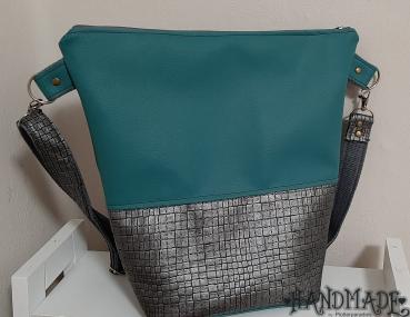 Preview: Handtasche  Schultertasche Umhängetasche Petrol